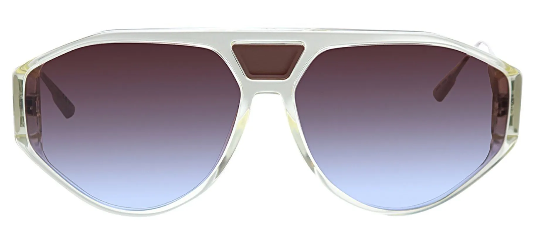 Dior CD DiorClan1 40G Aviator Plastic Yellow Sunglasses with Blue Gradient Lens sold by Gaffos