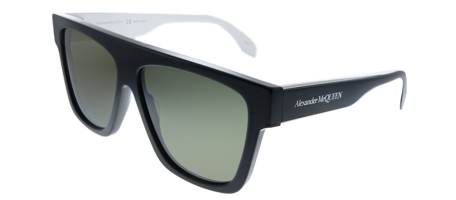 Alexander McQueen AM 302S 003 Square Acetate Black Sunglasses with Green Lens sold by Gaffos product image thumbnail 2