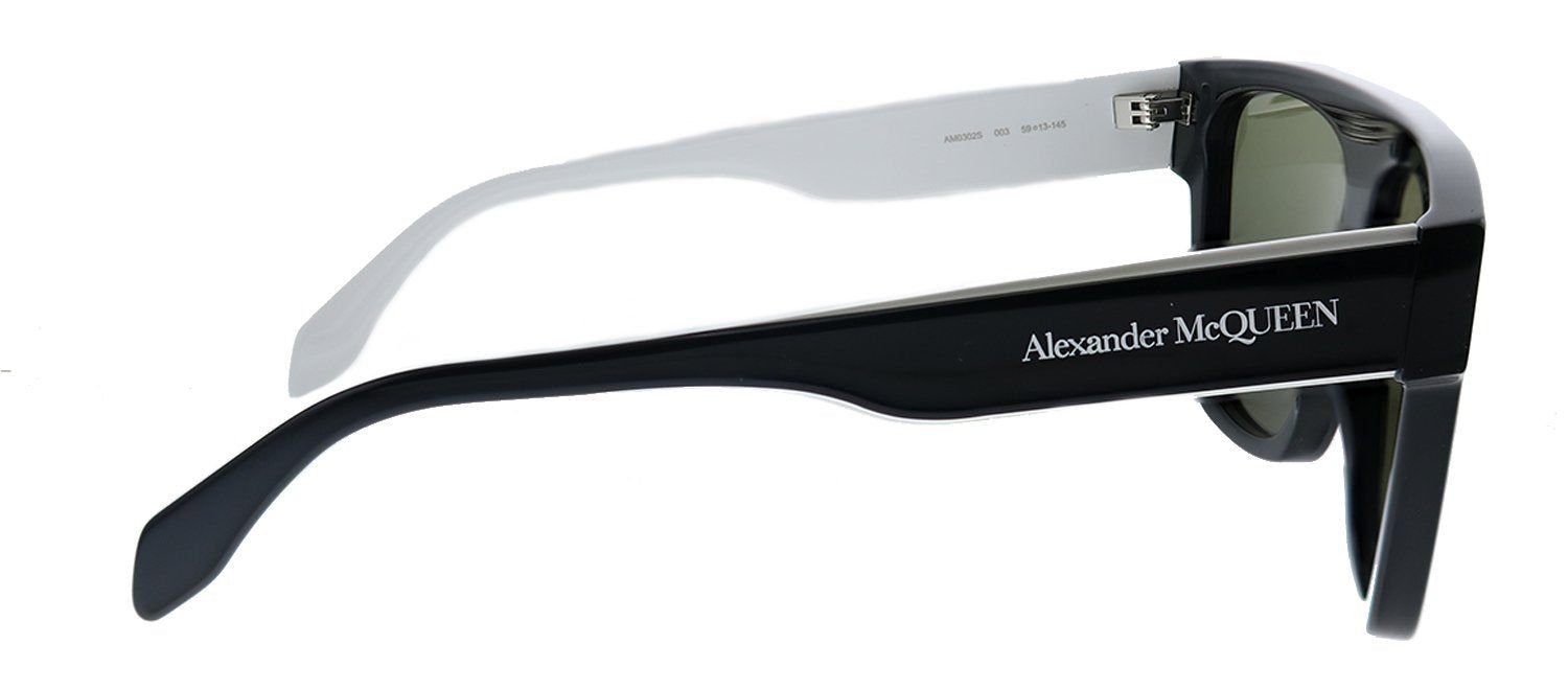 Alexander McQueen AM 302S 003 Square Acetate Black Sunglasses with Green Lens sold by Gaffos product image thumbnail 3