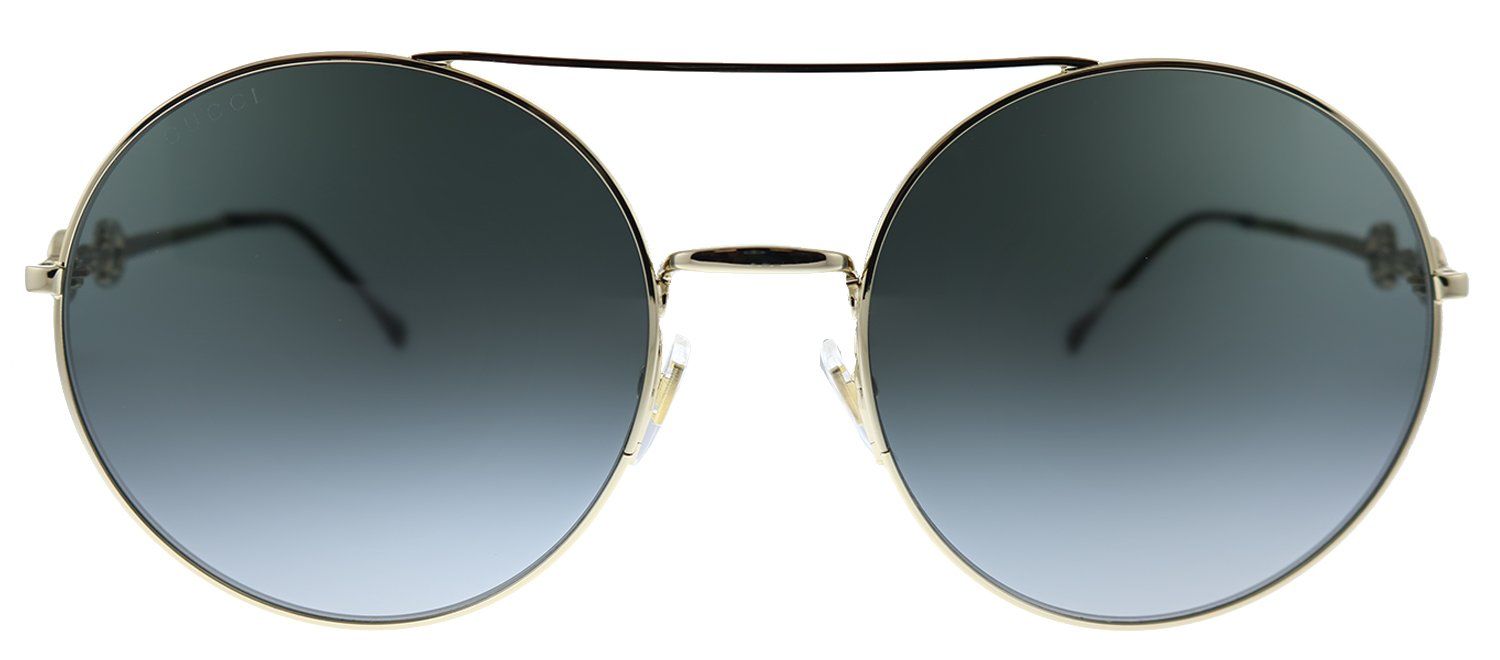 Gucci GG 0878S 001 Round Metal Gold Sunglasses with Grey Gradient Lens sold by Gaffos