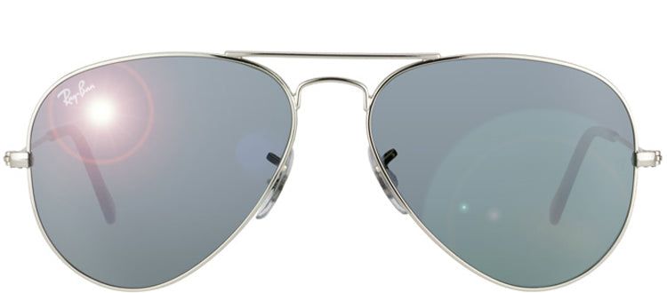 Ray-Ban RB 3025 W3275 Aviator Metal Silver Sunglasses with Crystal Grey Mirror Lens sold by Gaffos
