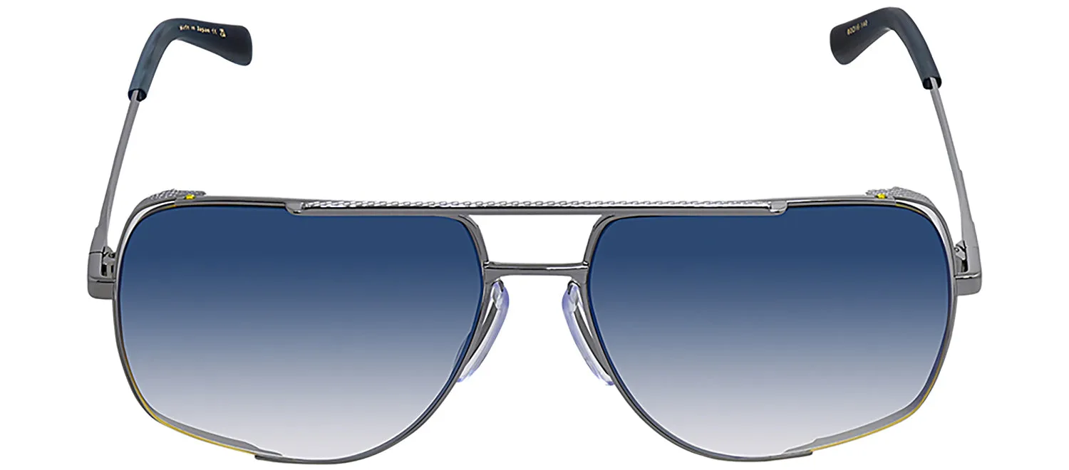Dita DT DRX-2010 K-PLD Aviator Metal Silver Sunglasses with Soft Blue Mirror Gradient AR Lens sold by Gaffos