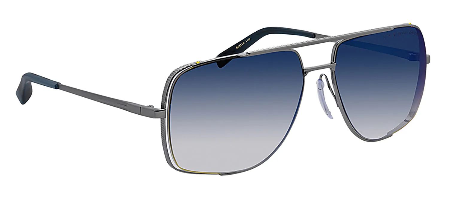 Dita DT DRX-2010 K-PLD Aviator Metal Silver Sunglasses with Soft Blue Mirror Gradient AR Lens sold by Gaffos product image thumbnail 2