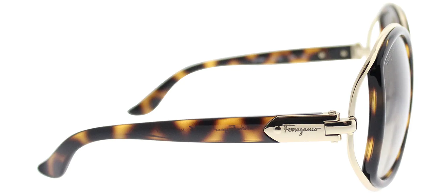 Salvatore Ferragamo SF 719S 238 Round Metal Gold Sunglasses with Grey Gradient Lens sold by Gaffos product image thumbnail 3