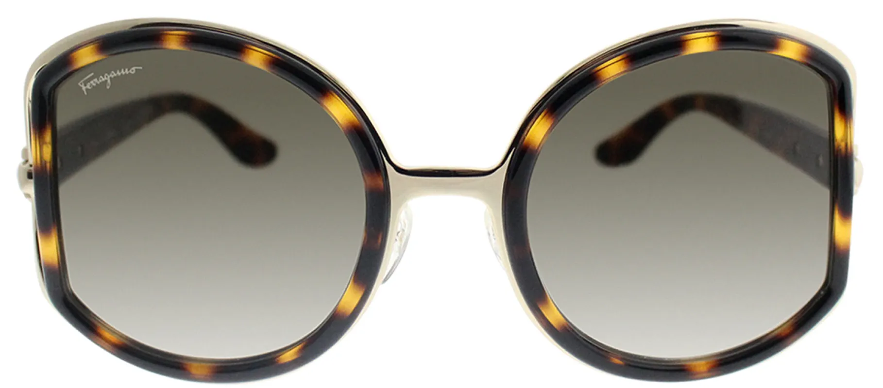 Salvatore Ferragamo SF 719S 238 Round Metal Gold Sunglasses with Grey Gradient Lens sold by Gaffos