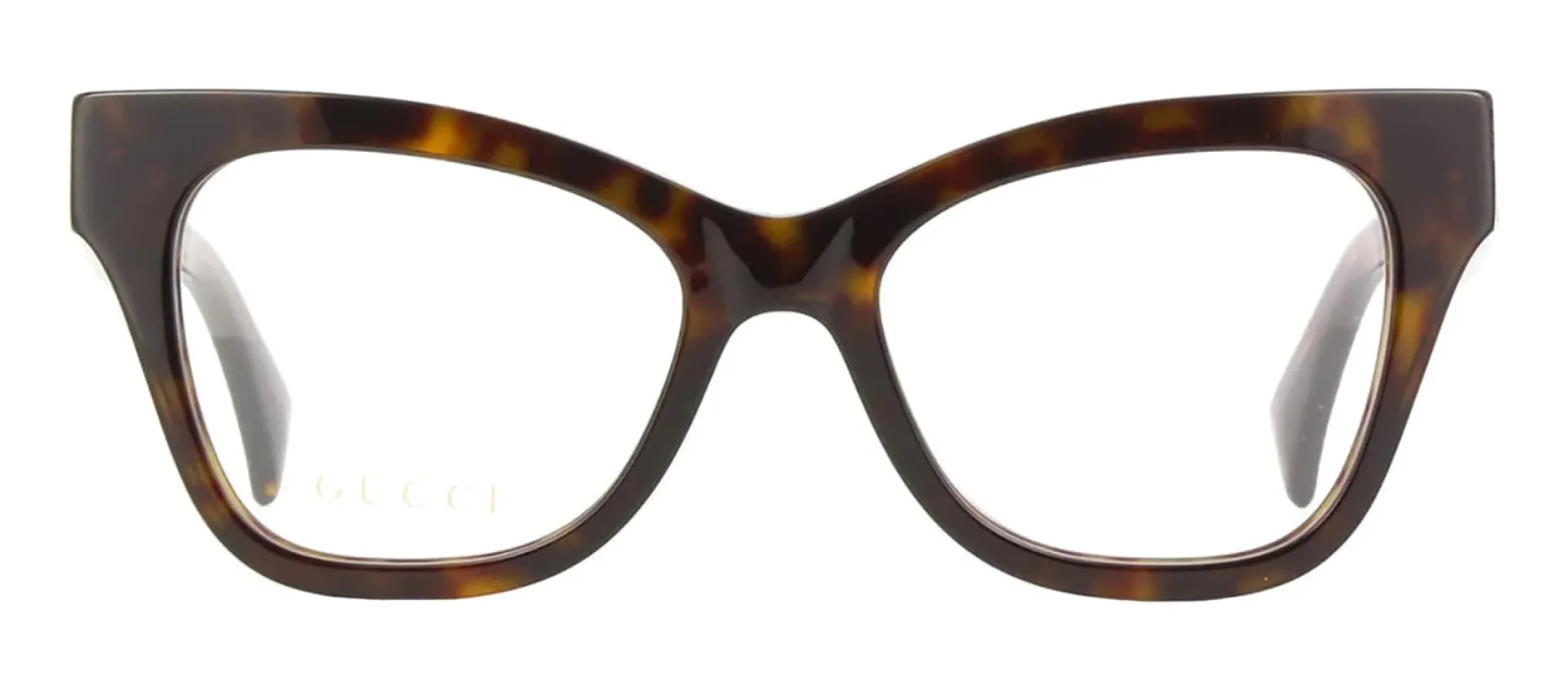 Gucci GG 1133O 004 Cat-Eye Plastic Havana Eyeglasses with Logo Stamped Demo Lenses sold by Gaffos