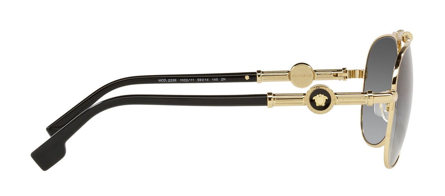 Versace VE 2236 100211 Pilot Metal Gold Sunglasses with Grey Gradient Gradient Lens sold by Gaffos product image thumbnail 3