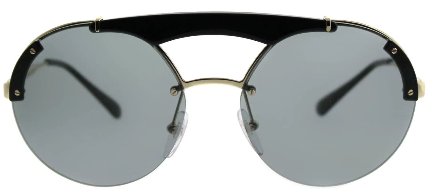 Prada PR 52US 1AB3C2 Round Metal Gold Sunglasses with Grey Lens sold by Gaffos