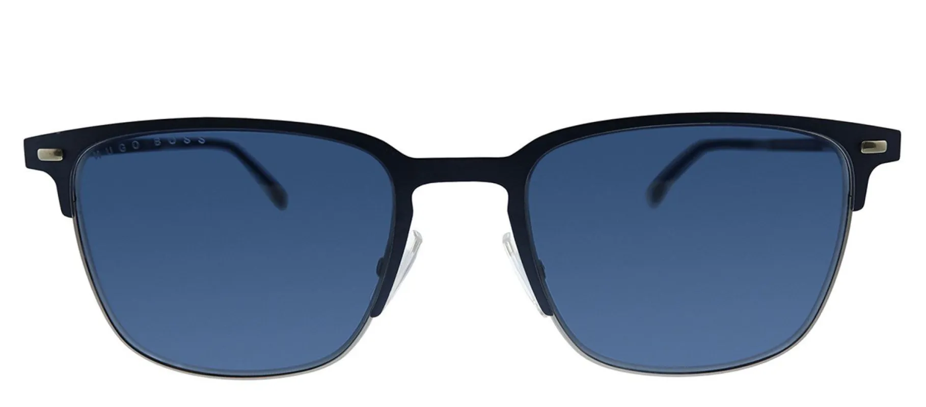 Hugo Boss BOSS 1019/S FLL Rectangle Metal Blue Sunglasses with Blue Lens made by Gaffos