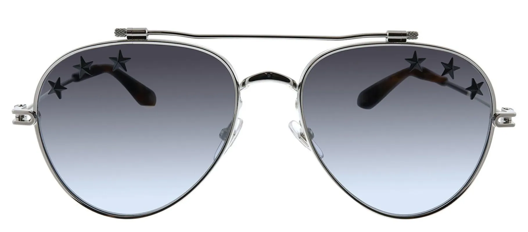 Givenchy GV 7057/STARS 010 Pilot Metal Black Sunglasses with Silver Mirror Lens sold by Gaffos