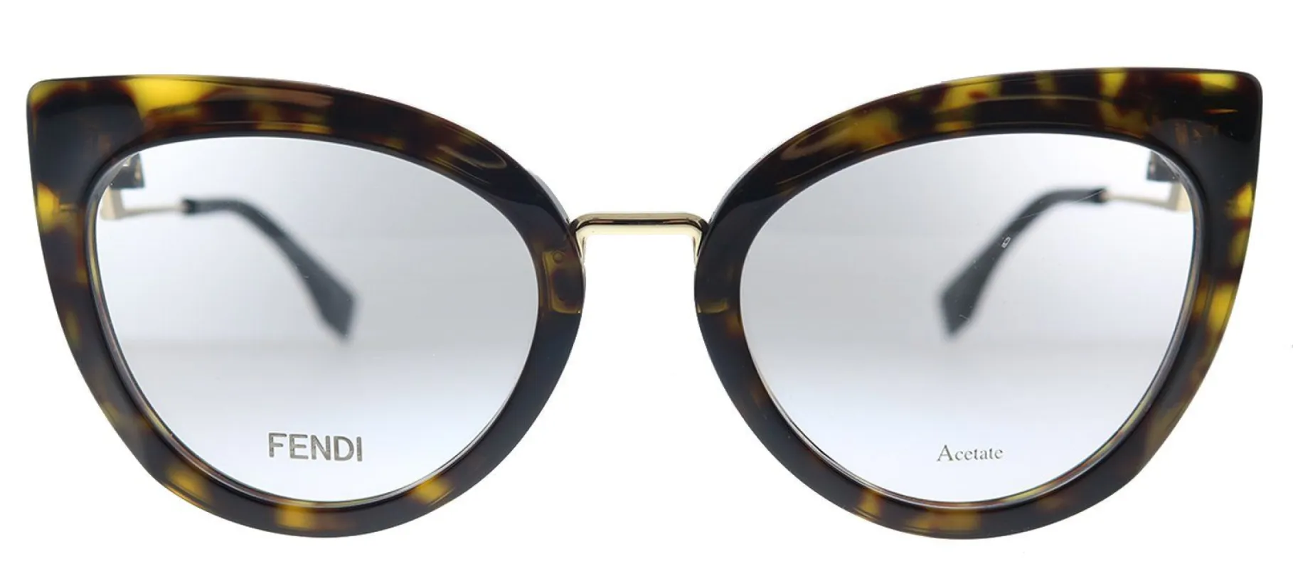 Fendi Tropical FF 0334 086 Cat-Eye Plastic Dark Havana Eyeglasses with Demo Lens sold by Gaffos