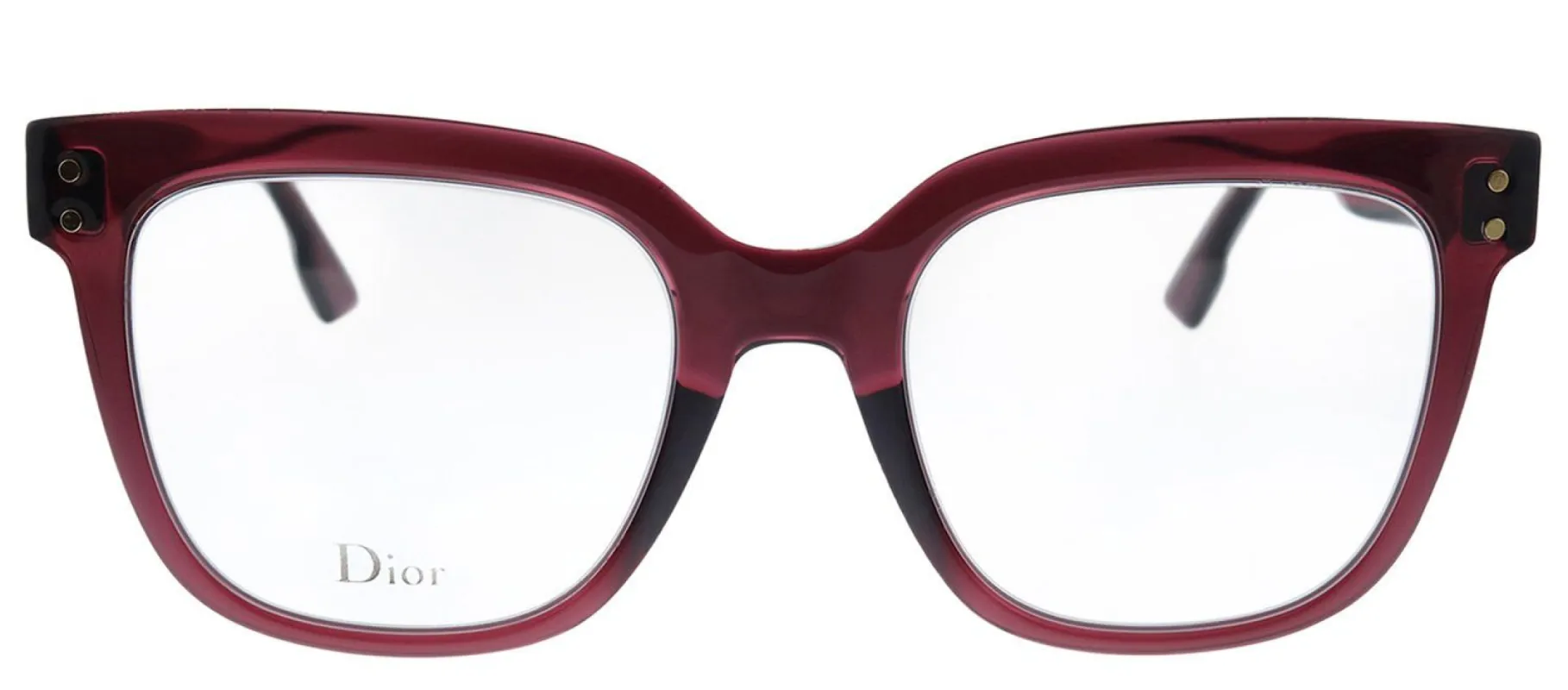 Dior CD DIORCD1 LHF Square Plastic Burgundy Eyeglasses with Demo Lens made by Gaffos