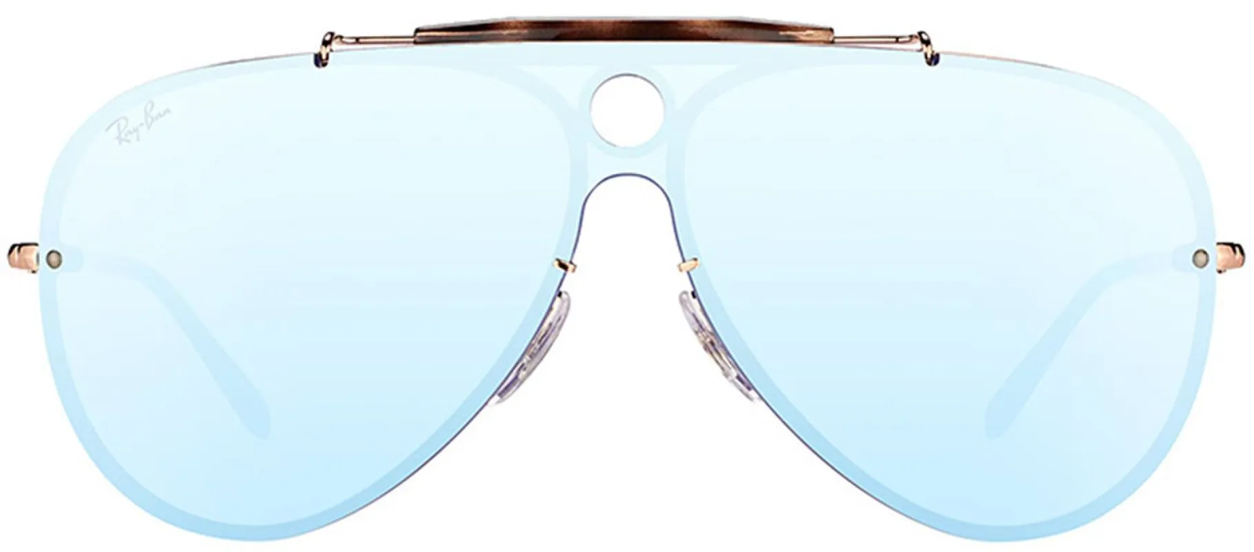 Ray-Ban RB 3581N 90351U Aviator Metal Brown Sunglasses with Dark Violet Silver Mirror Lens sold by Gaffos