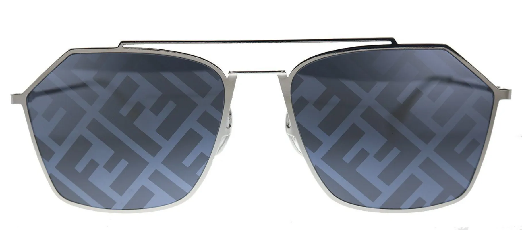 Fendi Men Eyeline FF M0022/S 85L Rectangle Metal Palladium White Sunglasses with Grey Mirror Lens sold by Gaffos
