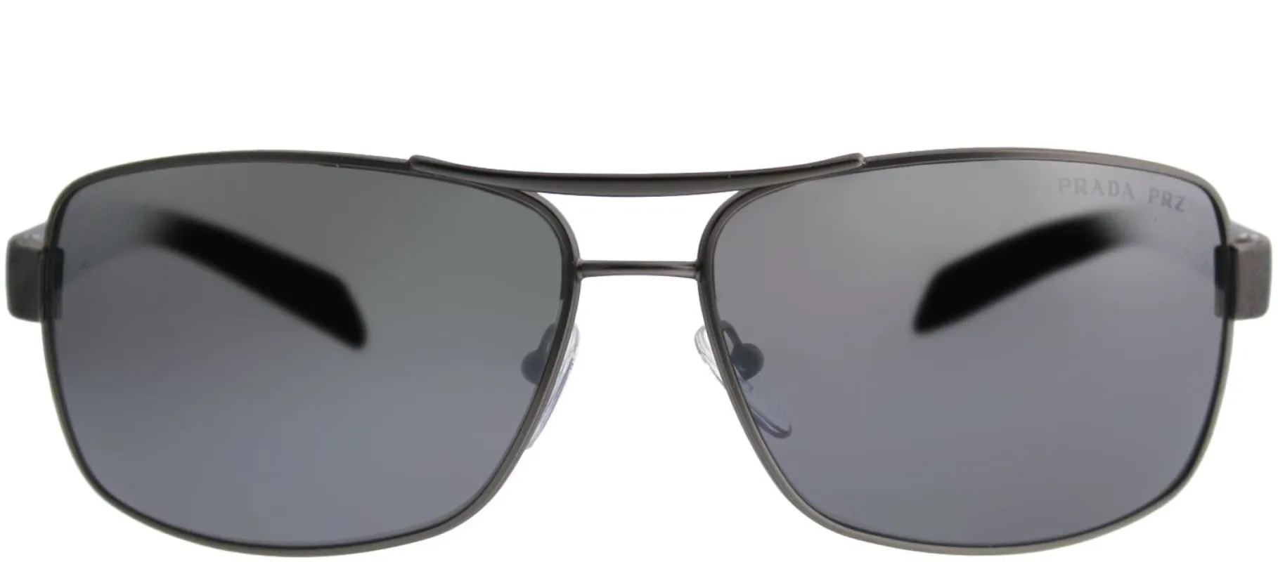 Prada Linea Rossa PS 54IS DG12F2 Aviator Metal Ruthenium/ Gunmetal Sunglasses with Silver Mirror Gradient Polarized Lens sold by Gaffos