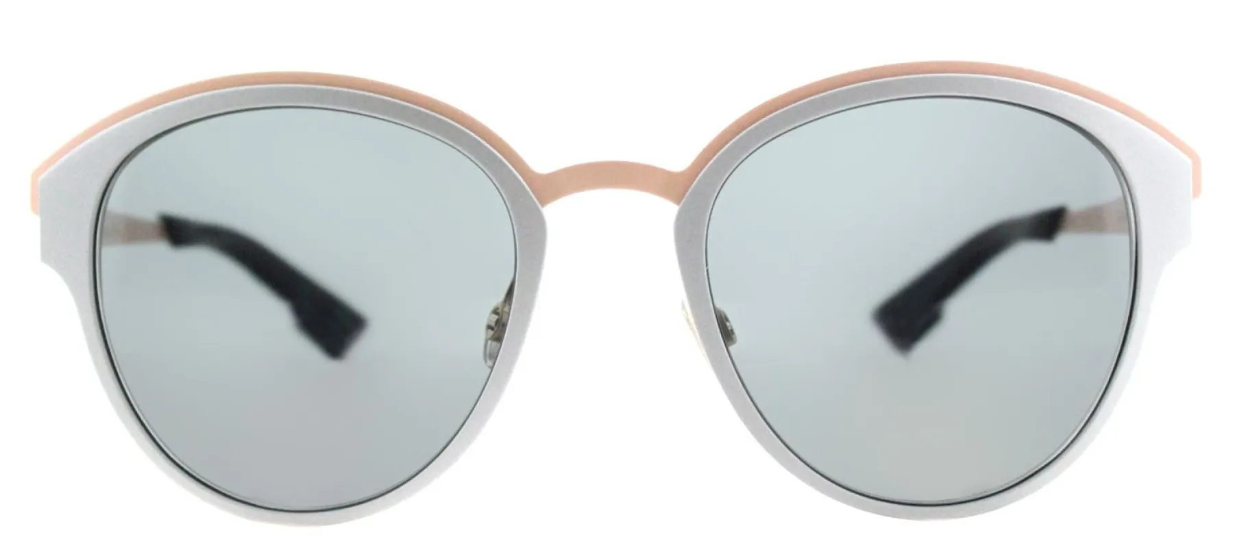 Dior CD DiorSun RCM BN Round Metal Silver Sunglasses with Dark Grey Lens sold by Gaffos