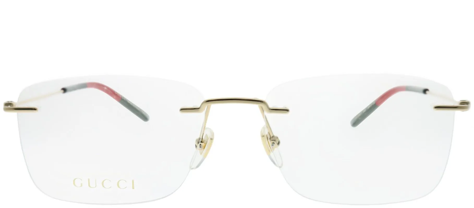 Gucci GG 0399O 002 Rimless Metal Gold Eyeglasses with Demo Lens sold by Gaffos