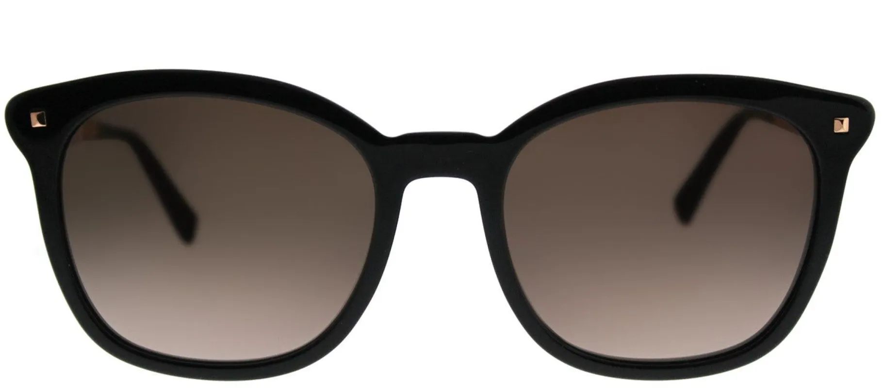 MaxMara MM NeedleIII 06K J6 Square Plastic Black Sunglasses with Brown Gradient Lens made by Gaffos