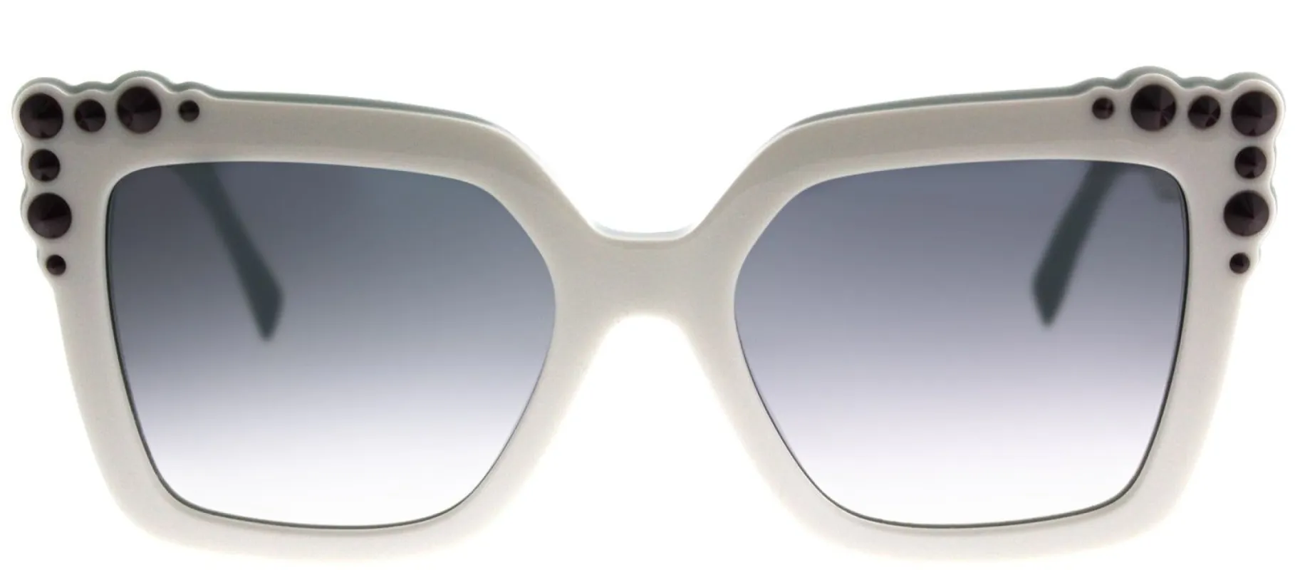 Fendi FF 0260 0GA Square Plastic Ivory/ White Sunglasses with Dark Grey Gradient Lens sold by Gaffos