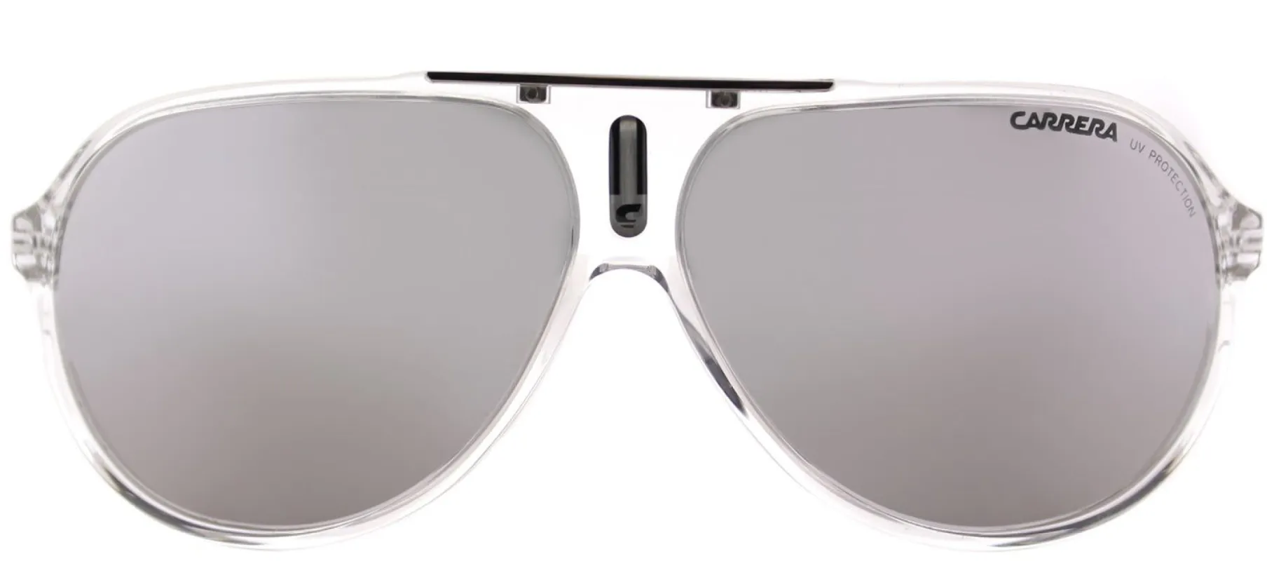 Carrera CA Hot GKZ DC Aviator Plastic Clear Sunglasses with Silver Mirror Lens sold by Gaffos