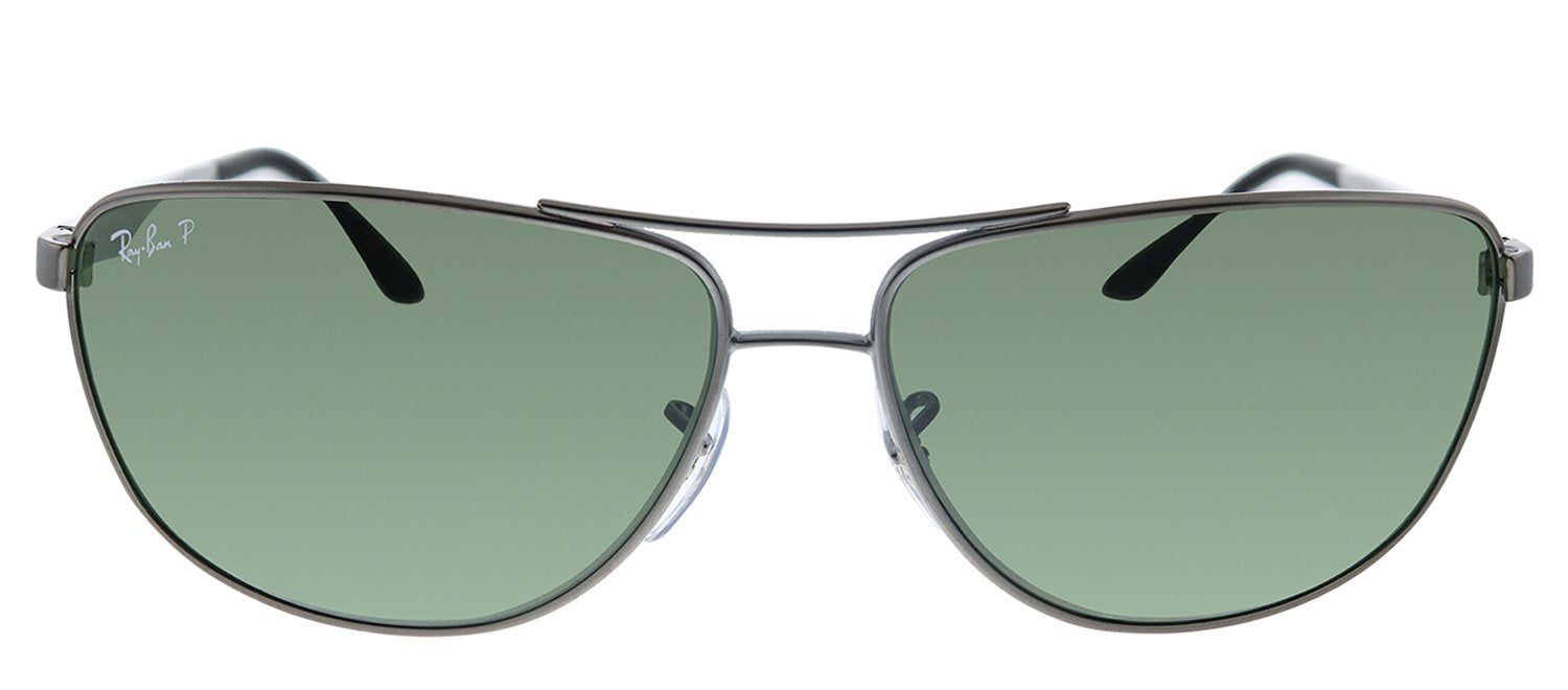 Ray-Ban RB 3506 029/9A Pilot Metal Gunmetal Sunglasses with Green Polarized Lens sold by Gaffos