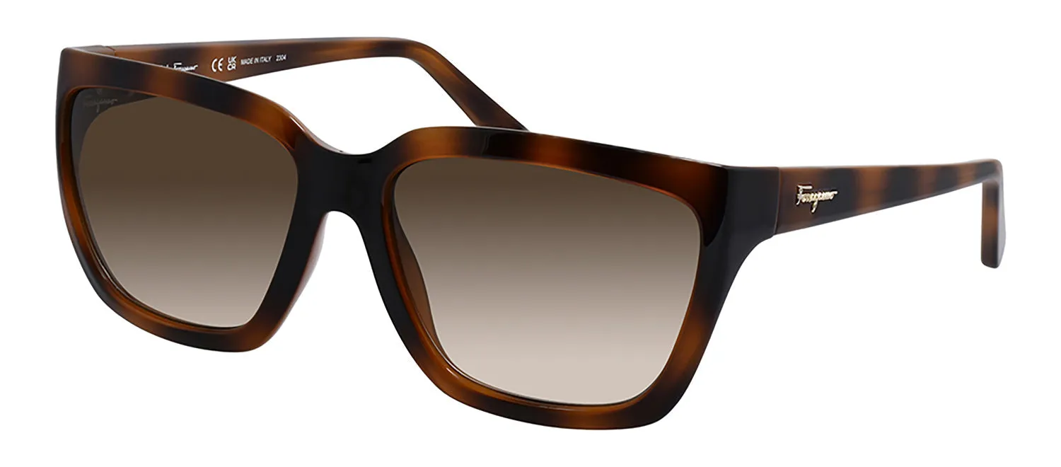 Salvatore Ferragamo SF 1018S 214 Rectangular Plastic Tortoise Sunglasses with Grey Lens sold by Gaffos product image thumbnail 2