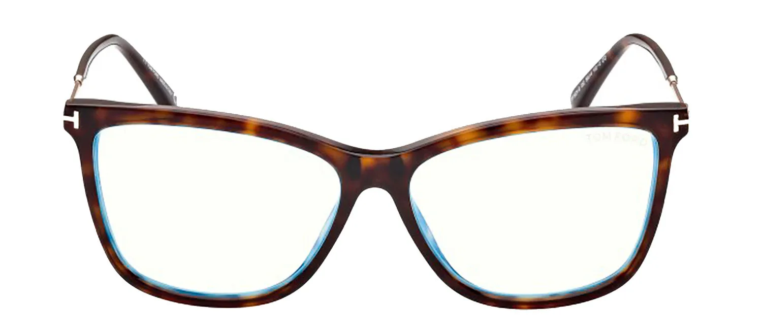 Tom Ford FT 5824-B 052 Cat-Eye Plastic Havana Eyeglasses with Clear Lens sold by Gaffos