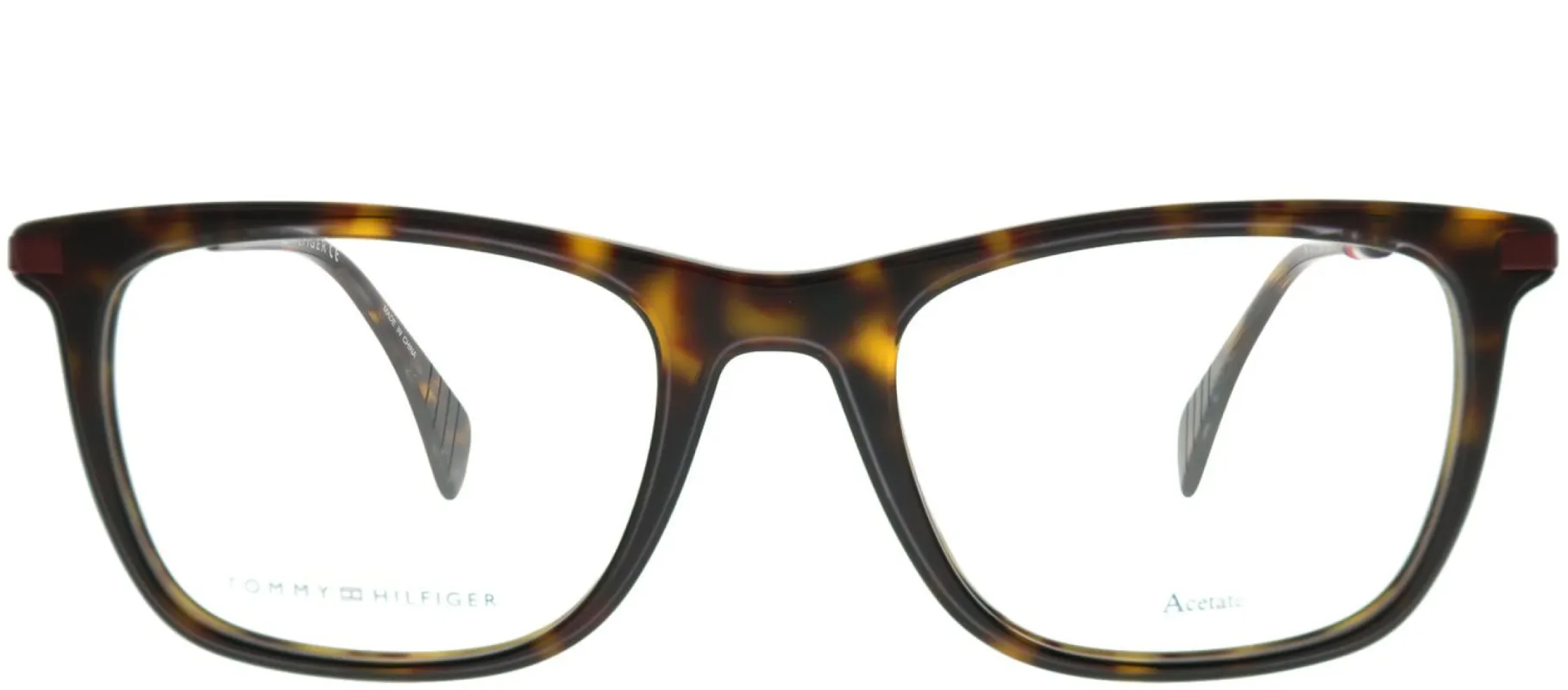 Tommy Hilfiger TH 1472 086 Square Plastic Brown Eyeglasses with Demo Lens made by Gaffos