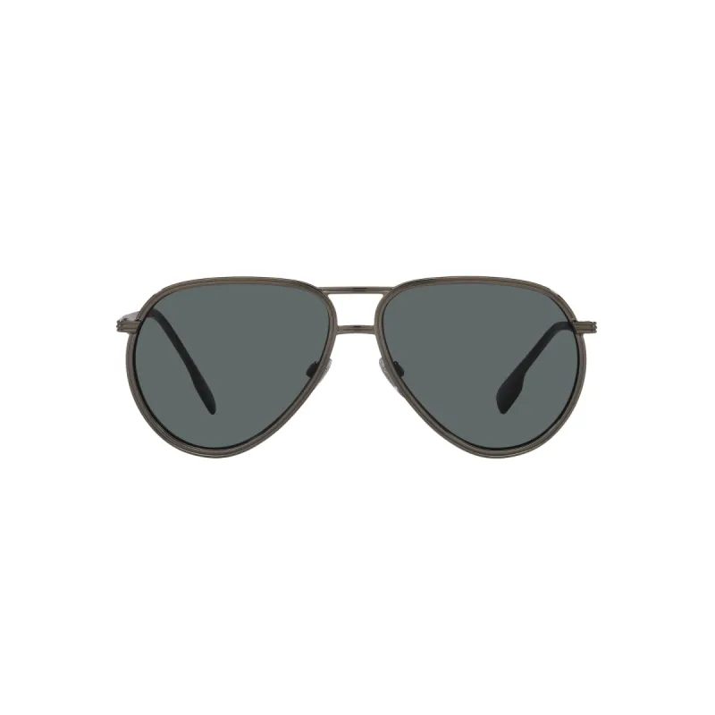 Burberry BE 3135 114481 Pilot Metal Ruthenium Sunglasses with Dark Grey Polarized Lens sold by Gaffos