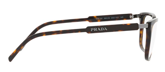 Prada PR 13YV 2AU1O1 Rectangle Plastic Havana Eyeglasses with Logo Stamped Demo Lenses sold by Gaffos
