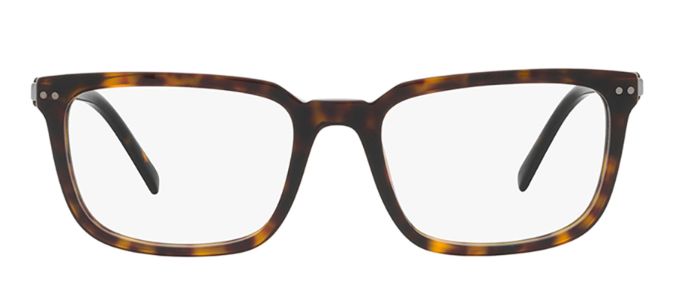 Prada PR 13YV 2AU1O1 Rectangle Plastic Havana Eyeglasses with Logo Stamped Demo Lenses sold by Gaffos