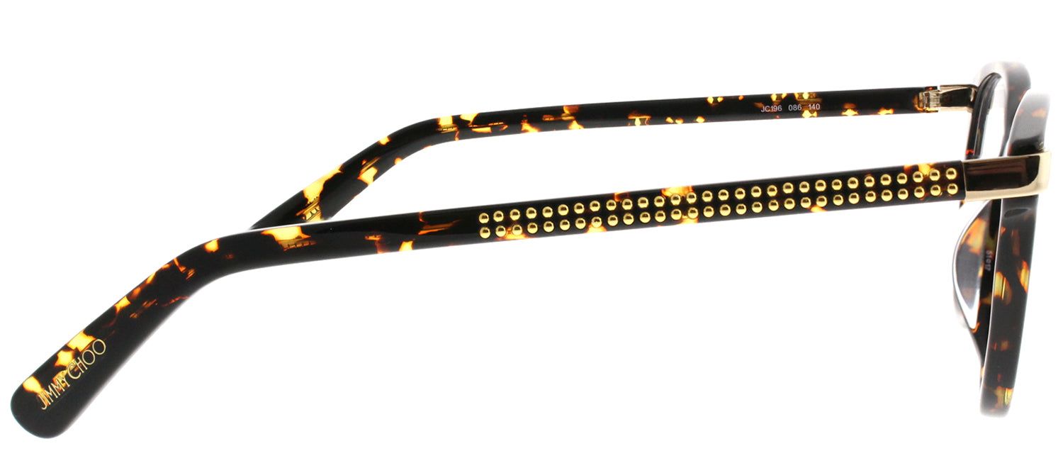 Jimmy Choo JC 196 086 Square Plastic Tortoise/ Havana Eyeglasses with Demo Lens sold by Gaffos product image thumbnail 3