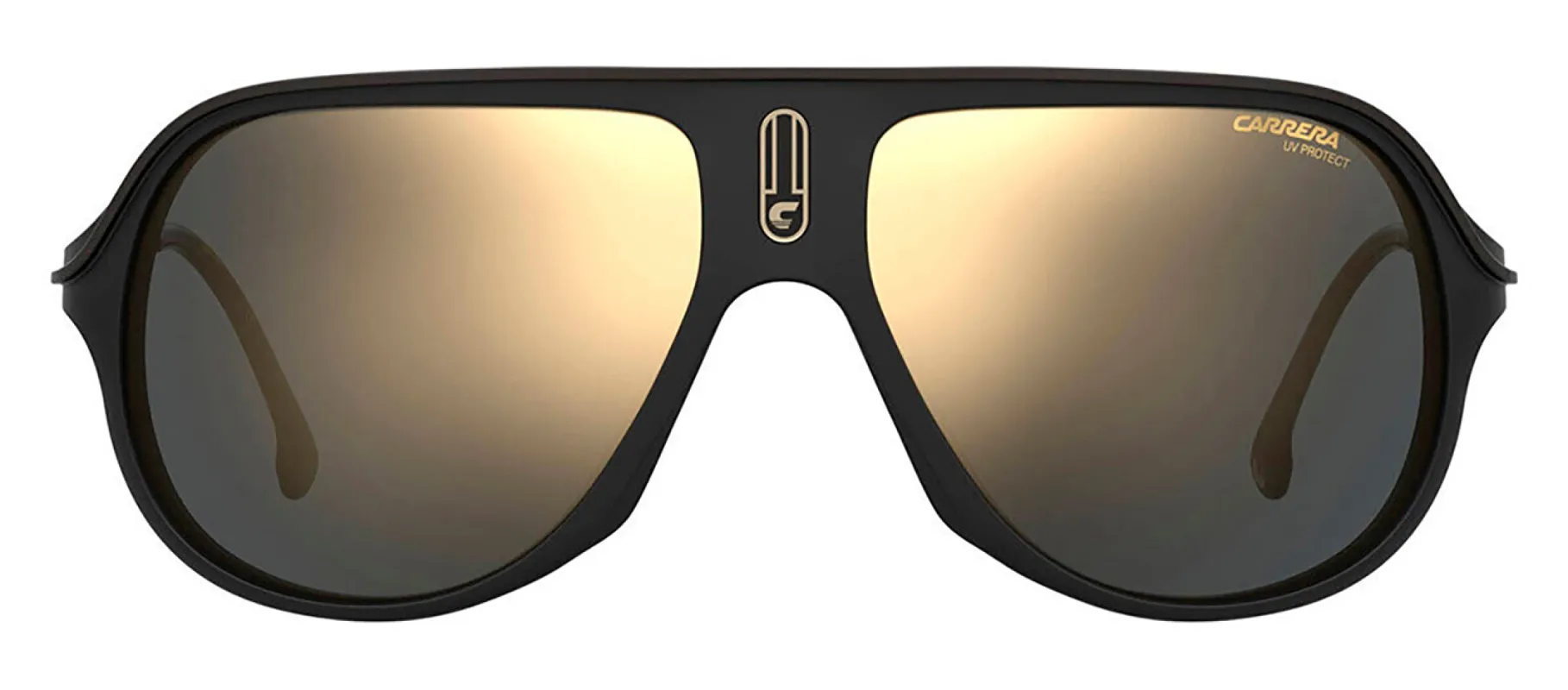 Carrera CA Safari65/N 003_JO Shield Plastic Black Sunglasses with Gold Mirror Lens sold by Gaffos
