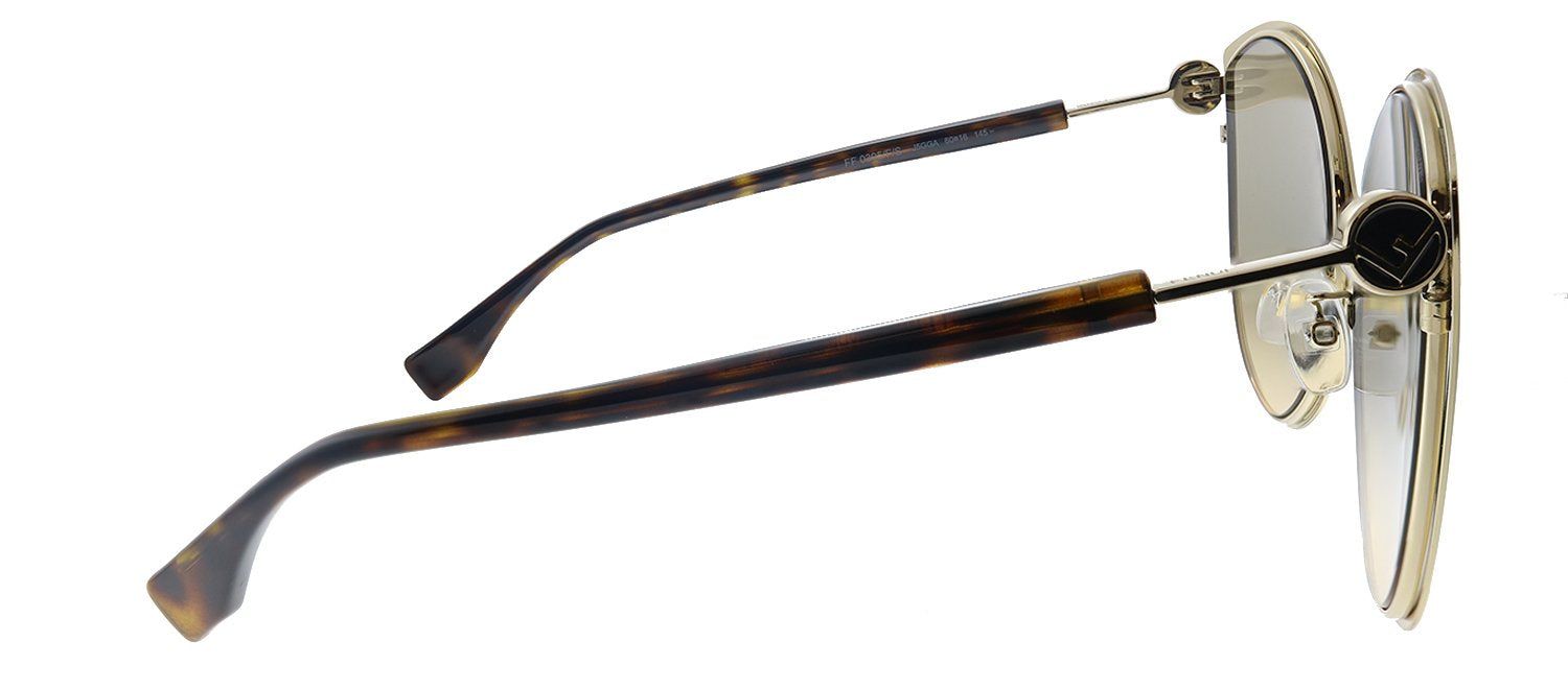 Fendi F is Fendi FF 0395/F/S J5G Cat-Eye Metal Gold Sunglasses with Brown Gradient Lens sold by Gaffos product image thumbnail 3