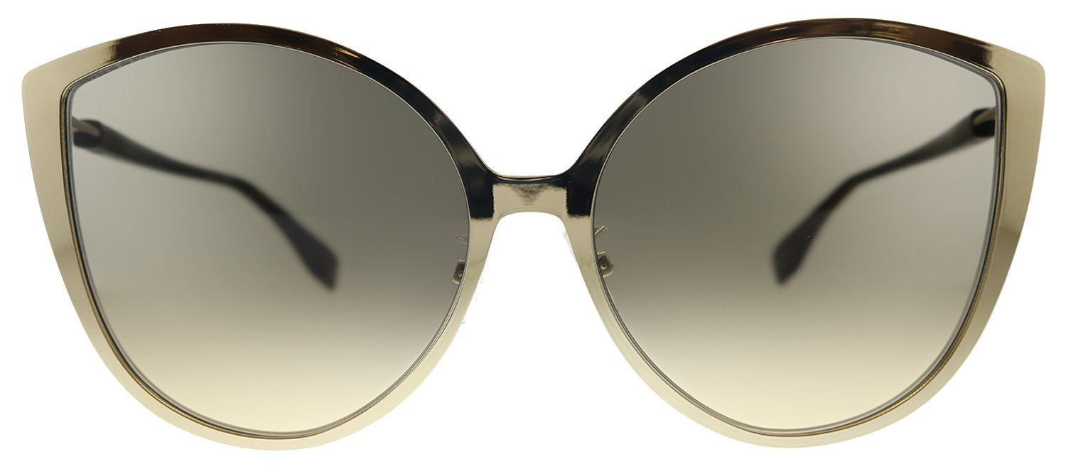 Fendi F is Fendi FF 0395/F/S J5G Cat-Eye Metal Gold Sunglasses with Brown Gradient Lens sold by Gaffos