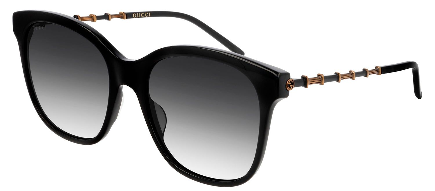 Gucci GG 0654S 001 Square Acetate Black Sunglasses with Grey Gradient Lens sold by Gaffos