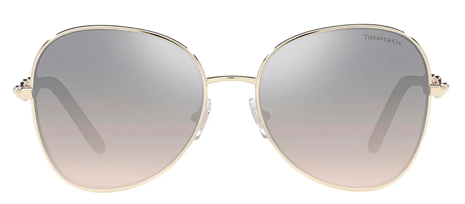 Tiffany & Co. TF 3086 61791U Butterfly Metal Gold Sunglasses with Silver Mirror Lens sold by Gaffos