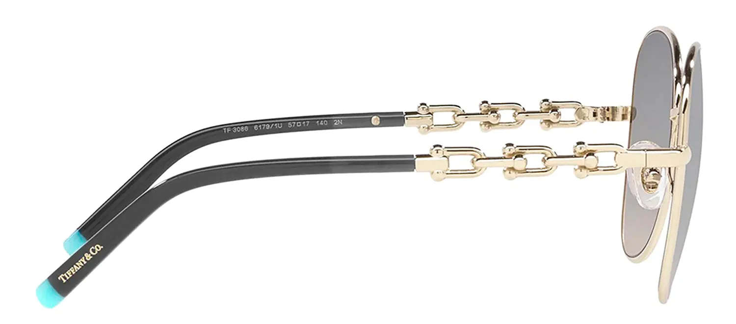 Tiffany & Co. TF 3086 61791U Butterfly Metal Gold Sunglasses with Silver Mirror Lens sold by Gaffos product image thumbnail 3