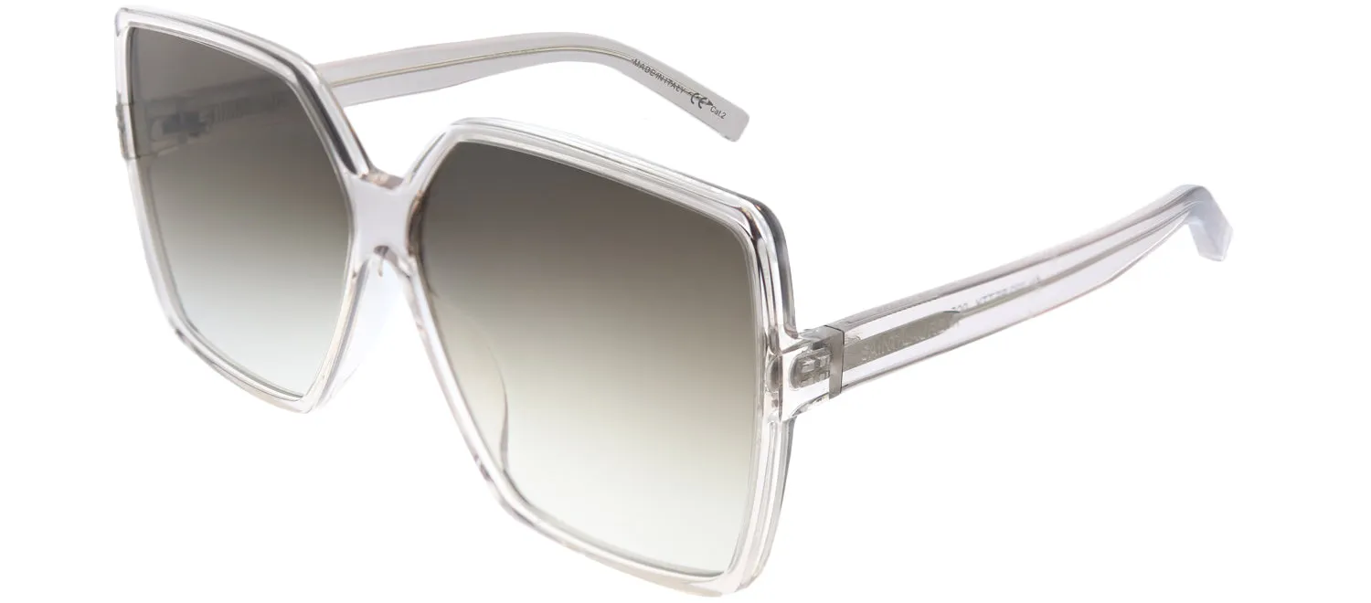 Saint Laurent SL 232Betty 005 Square Acetate Clear Sunglasses with Brown Gradient Lens sold by Gaffos product image thumbnail 2