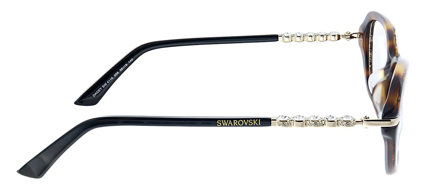 Swarovski SK 4110 056 Square Plastic Havana Eyeglasses with Logo Stamped Demo Lenses sold by Gaffos product image thumbnail 3