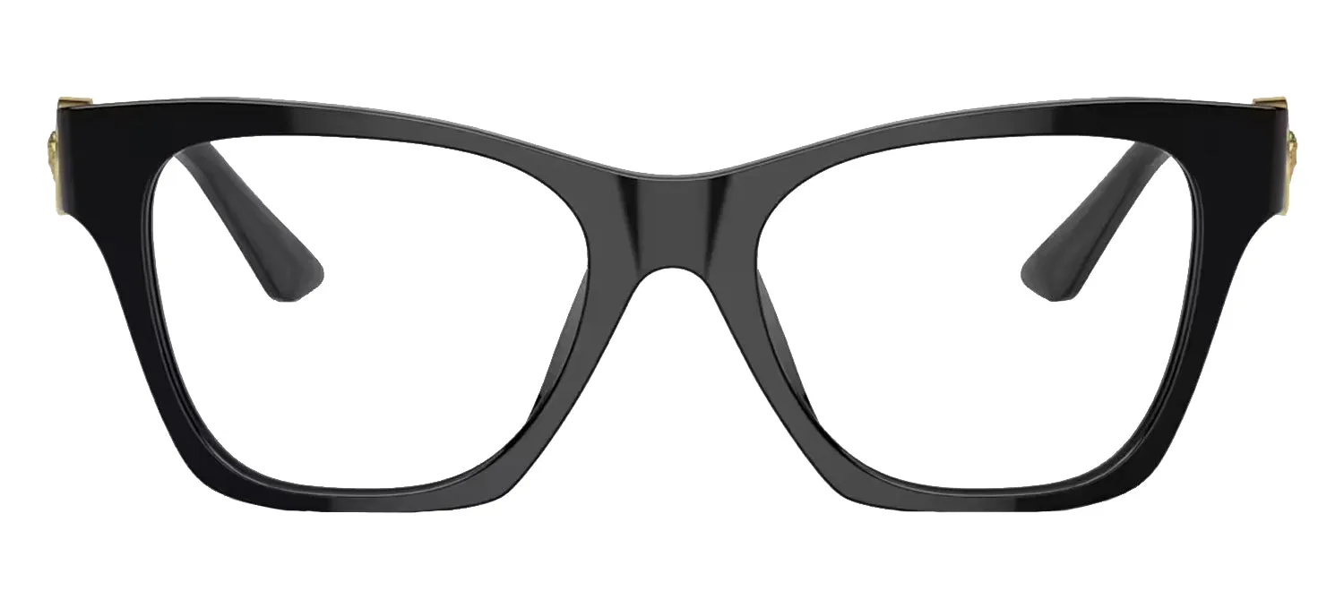 Versace VE 3341U GB1 Cat-Eye Plastic Black Eyeglasses with Logo Stamped Demo Lenses sold by Gaffos