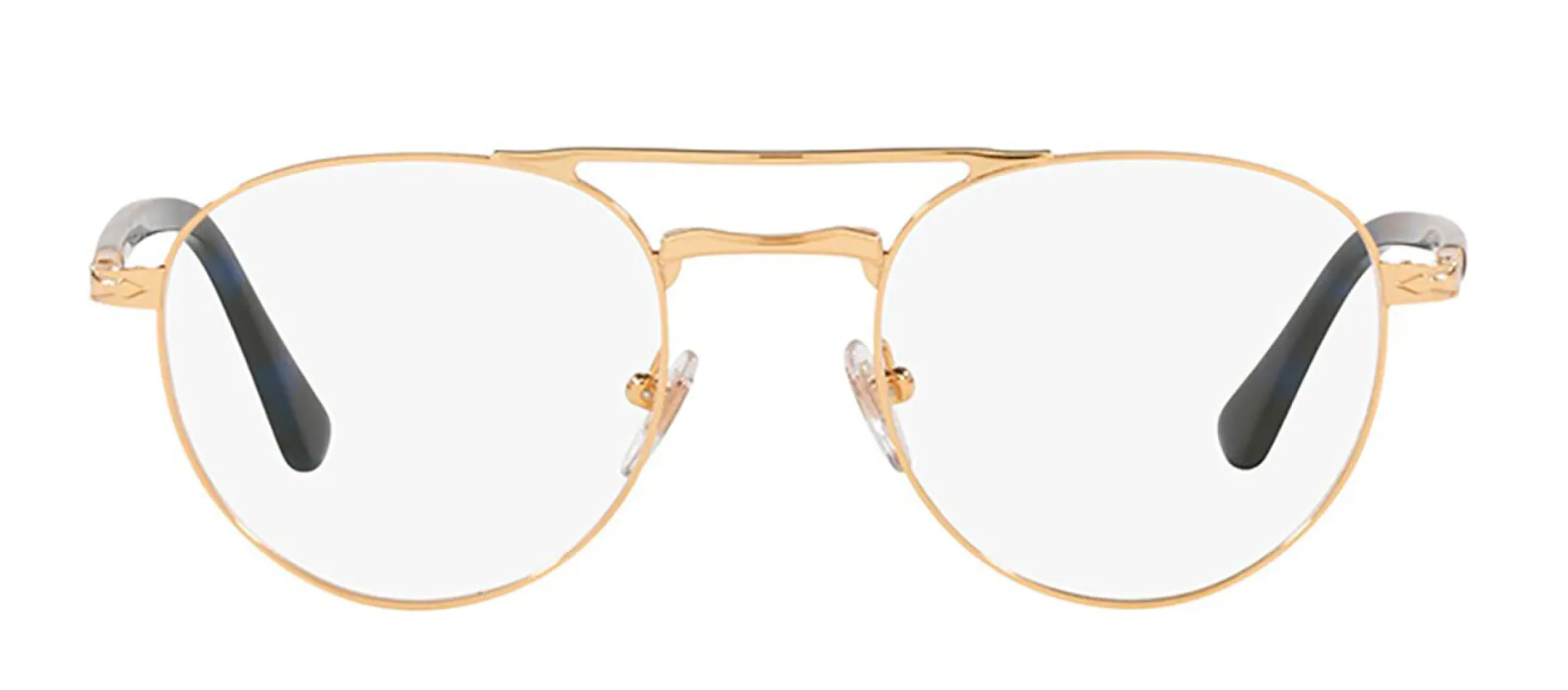 Persol PO 2495V 1141 Phantos Metal Gold Eyeglasses with Logo Stamped Demo Lenses sold by Gaffos