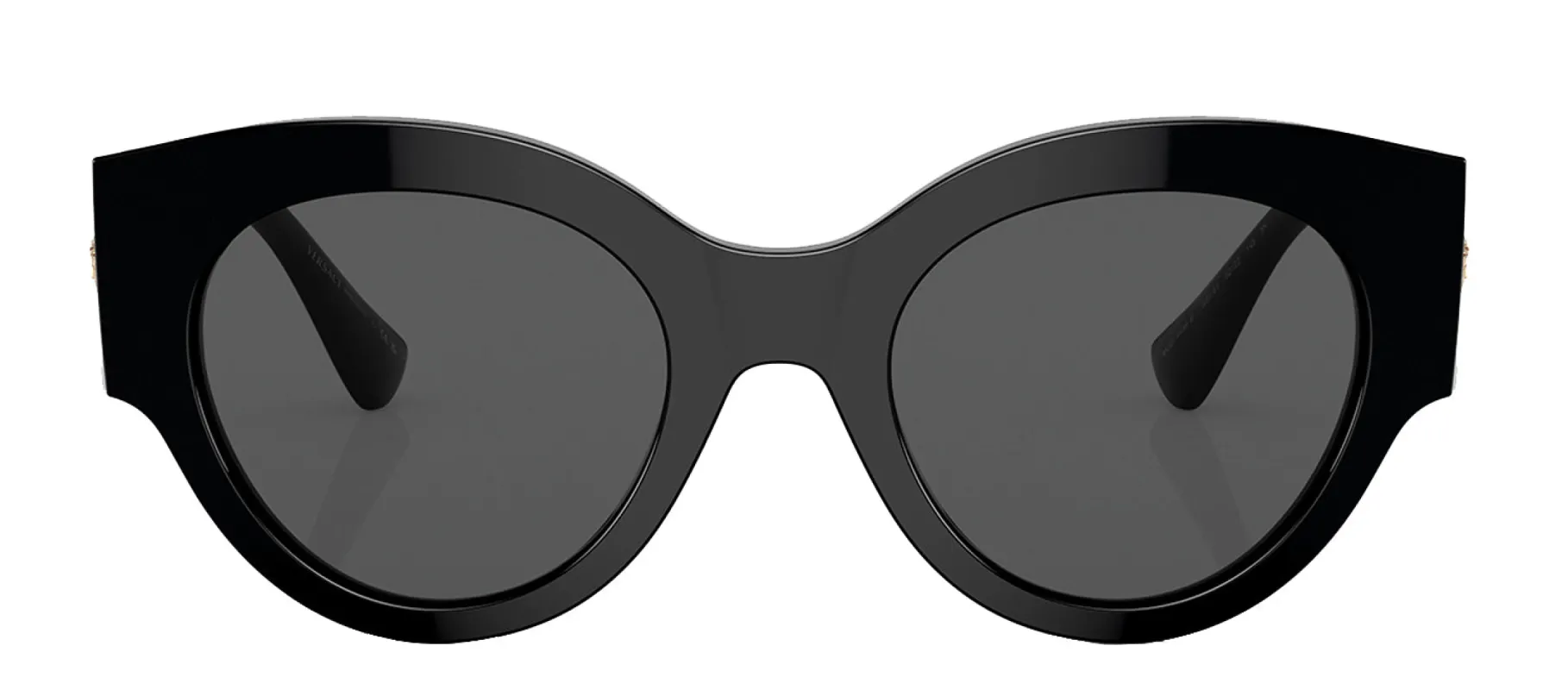 Versace VE 4438B GB1/87 Round Plastic Black Sunglasses with Grey Lens sold by Gaffos