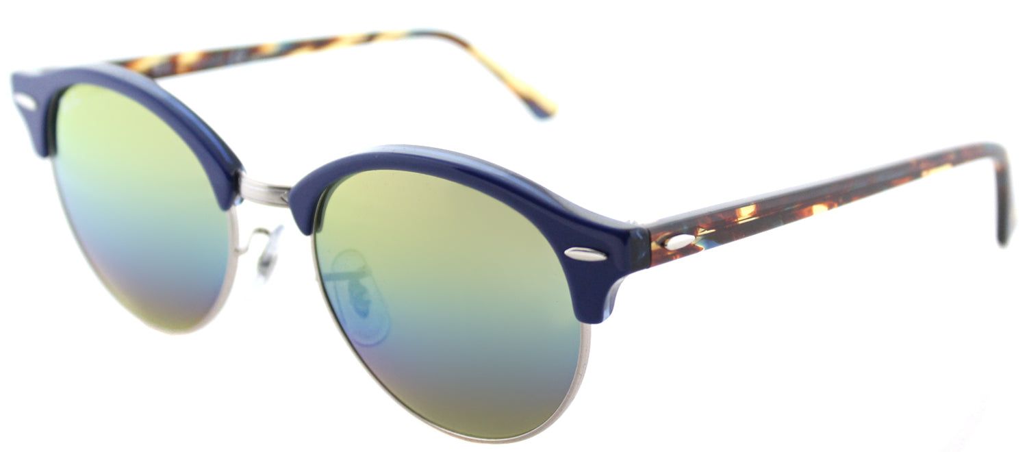 Ray-Ban RB 4246 1223C4 Clubmaster Plastic Blue Sunglasses with Blue Gold Rainbow Flash Lens sold by Gaffos product image thumbnail 2