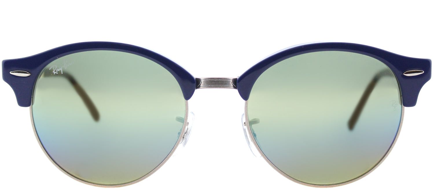 Ray-Ban RB 4246 1223C4 Clubmaster Plastic Blue Sunglasses with Blue Gold Rainbow Flash Lens sold by Gaffos