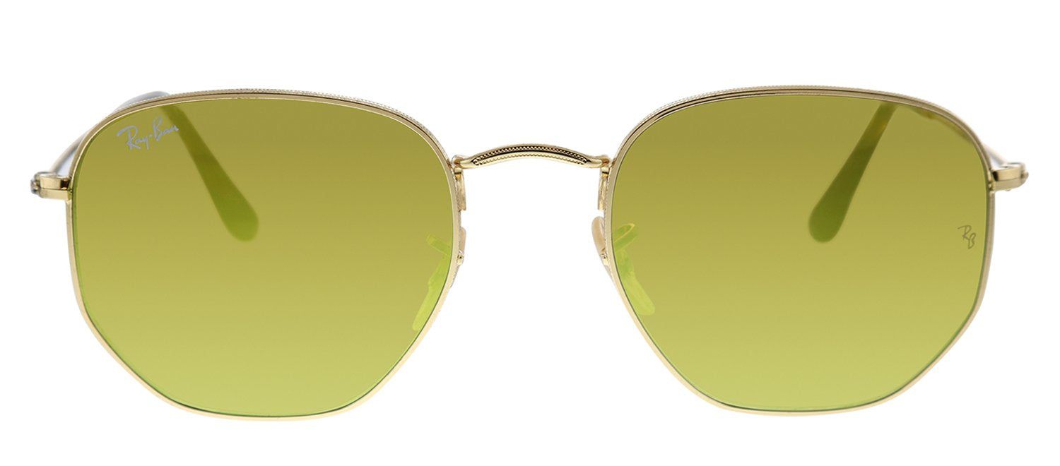 Ray-Ban RB 3548N 001/93 Geometric Metal Gold Sunglasses with Gold Flash Lens sold by Gaffos