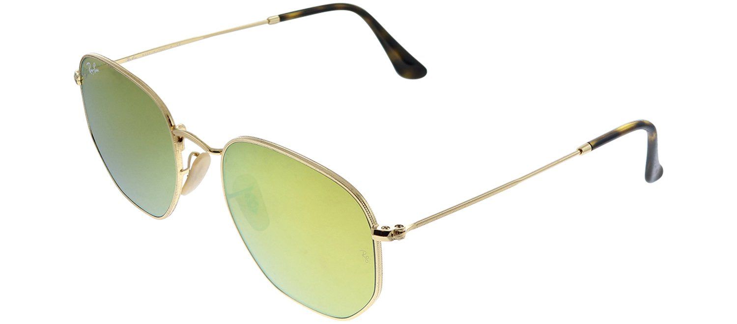 Ray-Ban RB 3548N 001/93 Geometric Metal Gold Sunglasses with Gold Flash Lens sold by Gaffos product image thumbnail 2