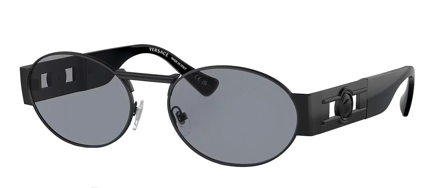 Versace ICONIC VE 2264 1261/1 Oval Metal Black Sunglasses with Grey Lens sold by Gaffos product image thumbnail 2