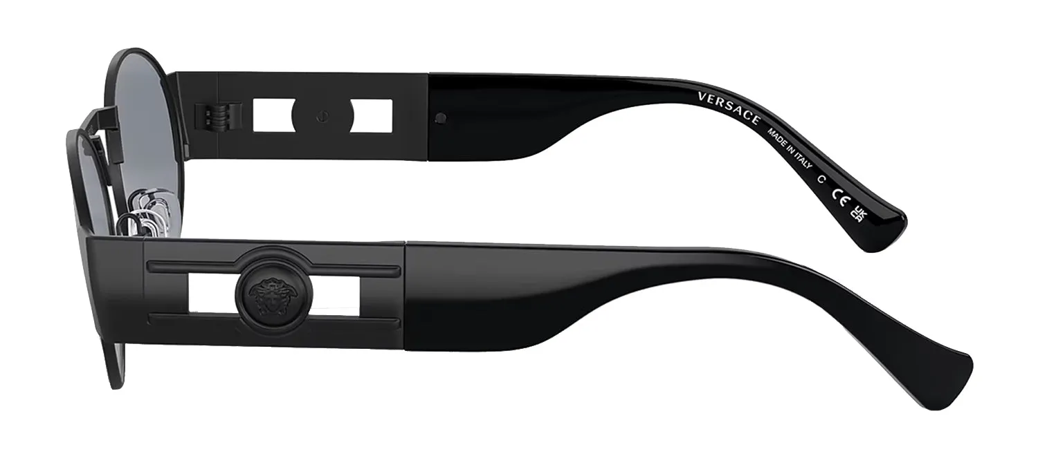 Versace ICONIC VE 2264 1261/1 Oval Metal Black Sunglasses with Grey Lens sold by Gaffos product image thumbnail 3
