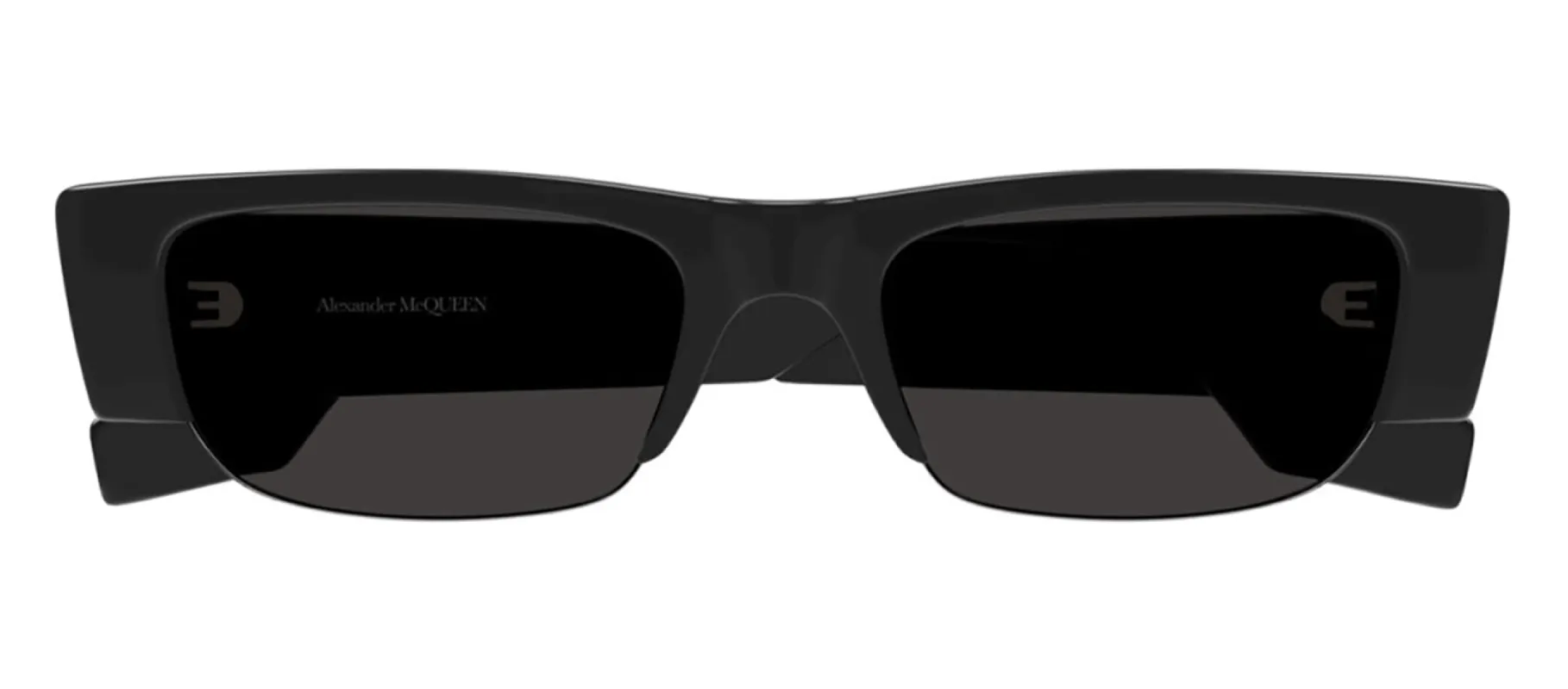 Alexander McQueen AM 0404S 001 Semi-Rimless Plastic Black Sunglasses with Grey Lens sold by Gaffos